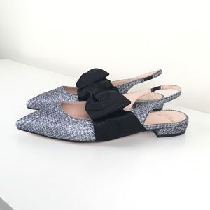 NEW J. CREW Gwen Slingback Flats Glitter - 6.5